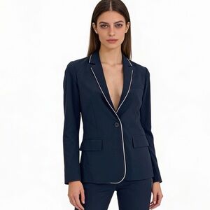 RAG & BONE Black & Ivory Single Breasted Blazer Size 0